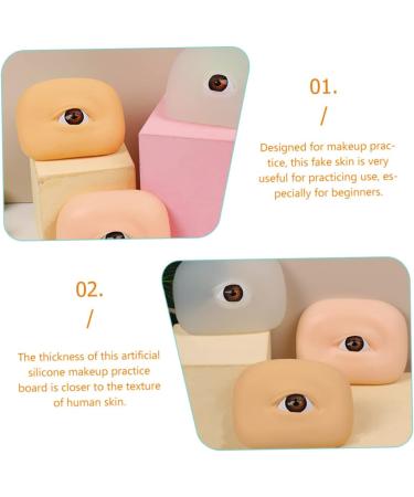 FOMIYES 4 pcs Makeup Practice Skin Boards Silicone Eyebrow Eyeshadow Training 1 count (Pack of 1) As Shown 1x2pcs - Buy Online on GoSupps.com
