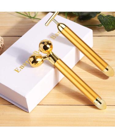 Golden 3D Electric Face Massager Roller | T Shape Facial Roller Kit - Buy Online on GoSupps.com