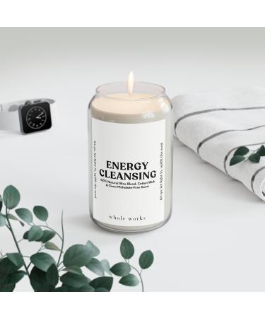 Premium 16oz Energy Cleansing Candle - Natural Coconut Soy Wax Phthalate-Free Biodegradable | Spiritual Smudge Candle in Clear Glass Jar | Eco-Friendly Home Fragrance - Buy Online on GoSupps.com