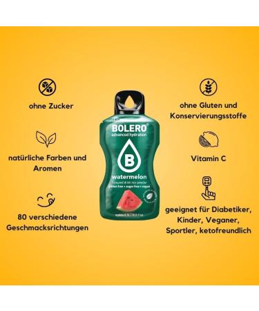 Bolero Drink 24 Sachets 3g Sticks Fruit Prepared Powder Soluble For Fresh Drink in Water Product 72g Stevia Sweetened (Mango) - Buy Online on GoSupps.com
