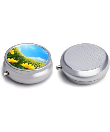 Shop Portable 3 Compartment Travel Pill Box - Spring Flower Design - Small Pill Organizer for Purse & Pocket - Buy Online on GoSupps.com