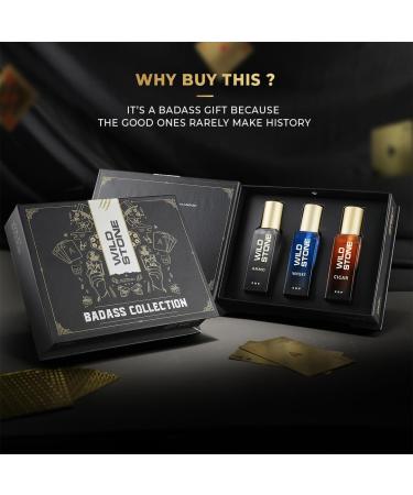 Wild - Stone's Perfume Gift Set of Cigar Ammo and Whisky Perfume for Men Pack of 3 (20ml each) | Gift Set for Men | Premium Long Lasting Perfume - Buy Online on GoSupps.com