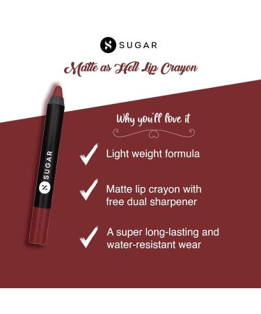 Buy S.-UG AR Matte Cosmetics Crayon Lipstick with Sharpener - Long-Lasting 8+ Hours in Lillian Rose (2.8g) - International Shipping Available - Buy Online on GoSupps.com