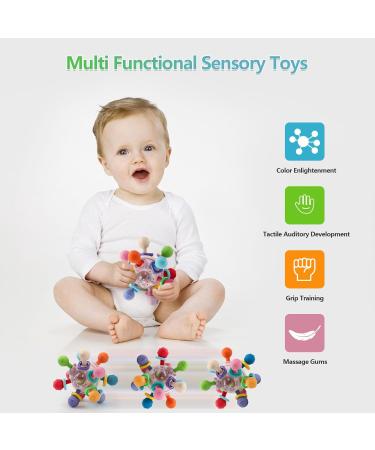 MyDova Silicone Baby Bite Toys | BPA-Free Gripping Ball Rattles for 0-9 Months | Perfect Baby Gift in Pink - Buy Online on GoSupps.com