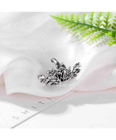 Boho Leaf Earcuff Earrings - Silver Leaf No Piercing Ear Cuffs for Women & Girls | Simple Helix Cartilage Crawler Jewelry - Buy Online on GoSupps.com
