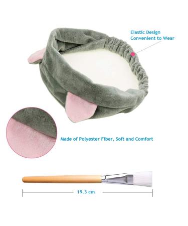 Justime 3-Piece Facial Mask Brush Set & Gray Hair Band | Perfect Cosmetic Tool for Beauty Masks - International Shipping Available - Buy Online on GoSupps.com
