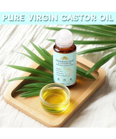 Frankincense and Castor Oil Castor Oil Roll On with Rose Quartz 100% Pure Organic Cold-Pressed Firms Skin Reduces Fine Lines & Deeply Hydrates Suitable for Face Neck Abdomen 50ML/1.7OZ - Buy Online on GoSupps.com