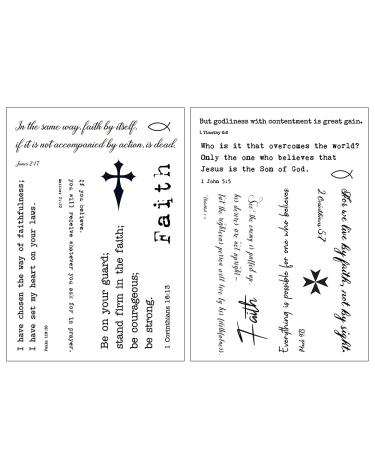 Everjoy 15 Inspirational Christian Quotes Bible Verses Temporary Tattoos - Faith Scriptures for Women and Men - 2 Sheets - Buy Online on GoSupps.com