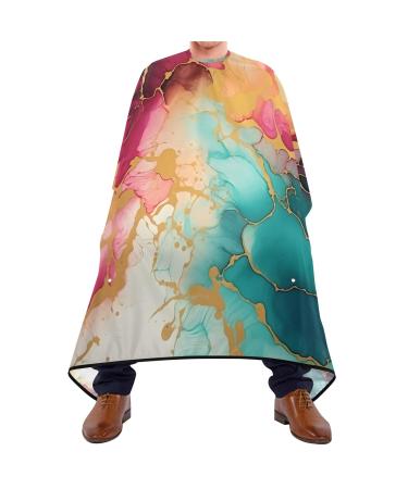 Bolaz Waterproof Barber Cape -Colorful Marble Cheetah Haircut Bib for Men Unisex Hair Cutting Cape(8rp1a)