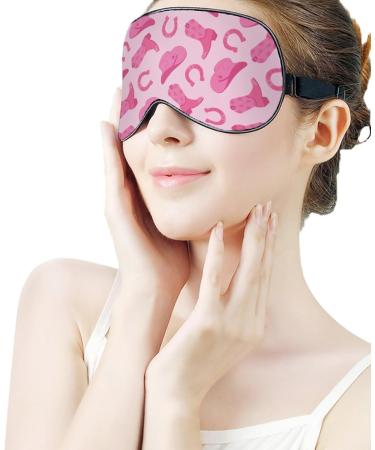 Buy Pink Cowgirl Sleeping Mask - Soft Adjustable Eye Cover for Men & Women | Light-Blocking Sleep Mask for Better Sleep - Buy Online on GoSupps.com