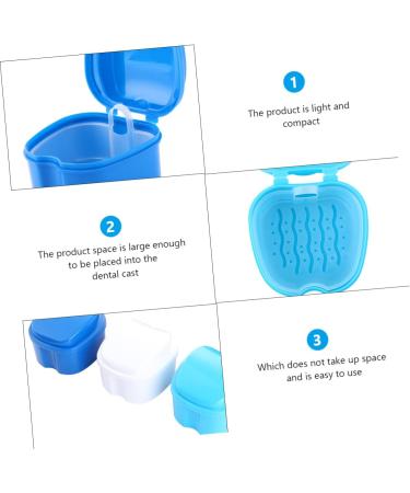 Lurrose 3 Series Press Box - Travel Case for Denture Prostheses Retainer & Wrong Teeth Holder - 10x9x7cm Blue - Buy Online on GoSupps.com