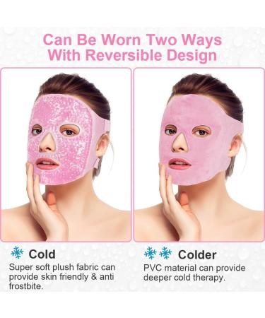 ACWOO Cooling Gel Beads Face Mask for Puffy Eyes & Migraine Relief - Reusable Hot Cold Therapy Mask for Dark Circles, Headache & Sinus Pain - Pink - Buy Online on GoSupps.com