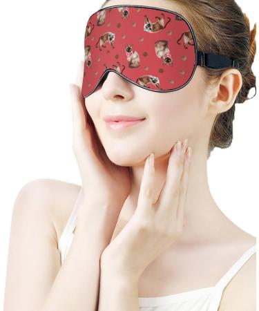 Siamese Cats with Bows Sleep Mask - Adjustable Blindfold for Sleeping and Travel - Buy Online on GoSupps.com