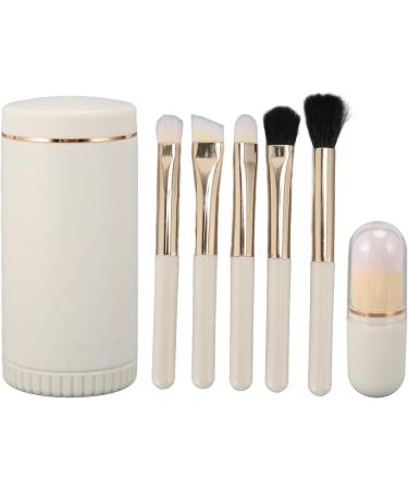 Makeup Brushes Set Travel Makeup Brush Set Portable Multifunctional Mirror Cap for Blending Foundations (white) - Buy Online on GoSupps.com