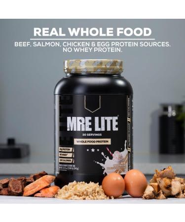 MRE LITE Whole Food Protein Powder | 24g Protein 4g Carbs 130 Calories No Added Sugar | No Whey Protein Bloat Free Easy Digesting Protein Powder | 30 Servings (Blueberry Cobbler) - Buy Online on GoSupps.com