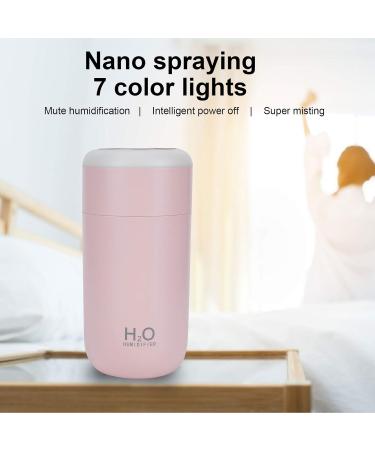 Mini Portable USB Powered Nano Humidifier Diffuser with 7 Colors Light Power Off Timer - Moisturize Skin Prevent Dry Burning - for Desktop Office and Home - ABS 350ml (Pink) - Buy Online on GoSupps.com