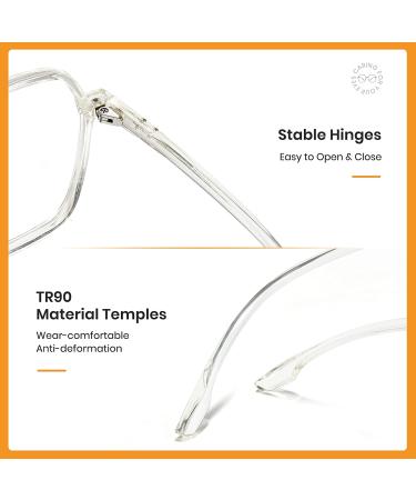 Cyxus Oversized Clear Square Blue Light Glasses | Transparent Eyeglasses 06-clear 8108 - Buy Online on GoSupps.com