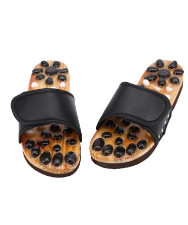Verdant touch health care massage shoes reflex zone massage naturopathy foot massage slippers acupuncture health care shoes (black size 39)