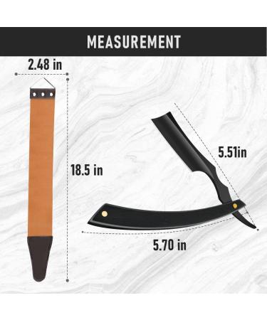 Professional Straight Razor with Leather Strop - Premium Stainless Steel Shaver for Men's Home & Salon Grooming | TXD-148 - Buy Online on GoSupps.com