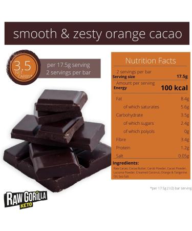  Raw Gorilla Raw Gorilla Keto Chok Taster Pack (8 x 35g) | Chocolate | Keto Snacks | Vegan | Organic | Gluten-Free | Low Carb | No Added Sugar or Sweeteners | Eco-Friendly Packaging | Ideal for Diabetics - Buy Online on GoSupps.com