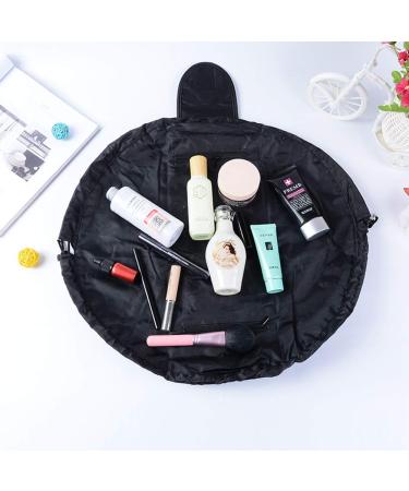 Lazy Makeup Toiletry Bag - Travel Cosmetic Bag with Large Capacity & Drawstring | Multifunctional Black Storage Solution - Buy Online on GoSupps.com