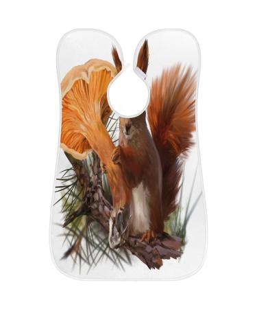 Cute Squirrel Mushroom Beard Bib Apron | Waterproof Hair Catcher for Men | Perfect Grooming Gift with Suction Cups - Buy Online on GoSupps.com