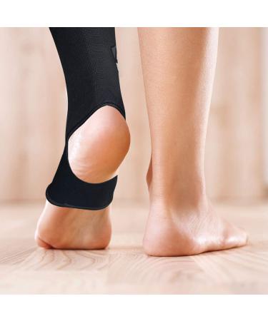 AQF MMA Ankle Support | Muay Thai Foot Brace Guard | Kickboxing Sprains Relief | Achilles Tendon Pain Protector | Elastic Compression Sleeve (Black M) - Buy Online on GoSupps.com