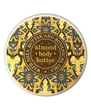 Greenwich Bay Trading Co. Scented Botanic Body Butter - Luxurious Hydration with Shea & Cocoa Butter Enriched with Vitamin E - 8 Ounce Tub (Almond) Almond 8 Ounce (Pack of 1)