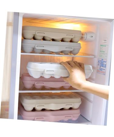 KOMBIUDA 2pcs 12 Mustard Egg Holder for Fridge Eggs Organic Refrigerator Egg Holder Storage Box Plant Avocado Khaki 30X11cm - Buy Online on GoSupps.com