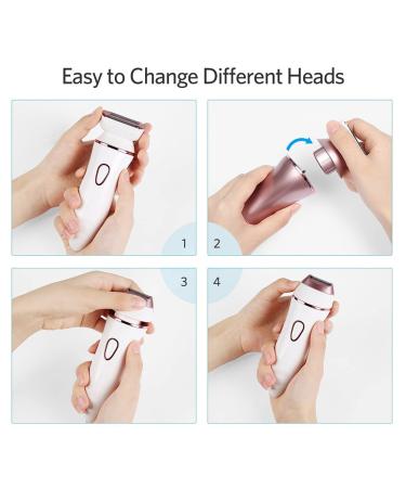 ELECTRIC SHAVER for Women 6-in-1 | Wet/Dry Lady Shaver for Legs & Underarms - Cordless Razor with Cleansing Brush, Massager, Foil Shaver & Bikini Trimmer - Buy Online on GoSupps.com