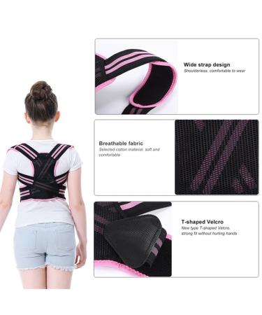 Children's Adjustable Posture Corrector Back Brace - Pink Medium Orthopedic Hunchback Support for Kids - Buy Online on GoSupps.com