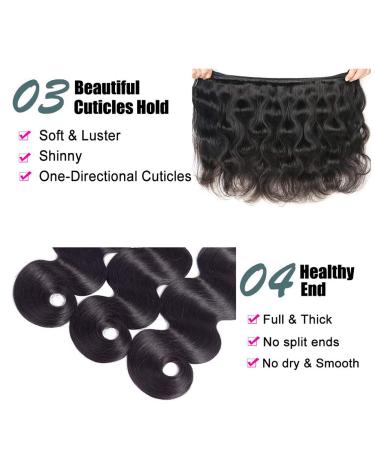 18 20 22 24 Inch Body Wave Human Hair Bundles - Ayisha Unprocessed Natural Black Hair Extensions for Black Women - Buy Online on GoSupps.com