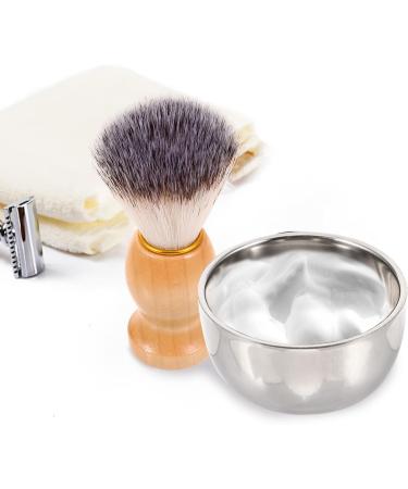 Frcolor Set: Stainless Steel Shaving Foam Brush Razor Brush & Holder Premium Shaving Essentials for Men - Buy Online on GoSupps.com