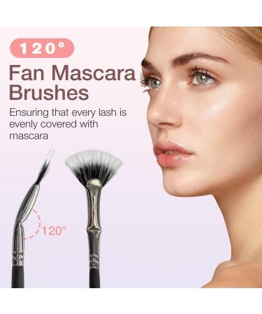 Folding Angle Scalloped Lash Brush Mascara Fan Brush for Lashes Angled Fan Shaped Eyelash Brush Lash Wand Brush Makeup Tool for Upper Lower Eye Lash (5 Pcs) - Buy Online on GoSupps.com