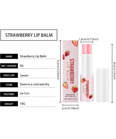  Hengxuan Moisturizing lip balm with strawberry scent nourishing and non-sticky lip care for dry and chapped lips for soft supple and full lips (4) - Buy Online on GoSupps.com