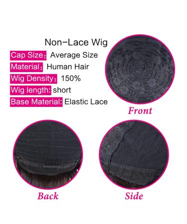 Besteffie Short Curly Human Hair Wigs for Black Women - 100% Brazilian Virgin Hair Pixie Cut Afro Kinky Curly Wig (1B) - Buy Online on GoSupps.com