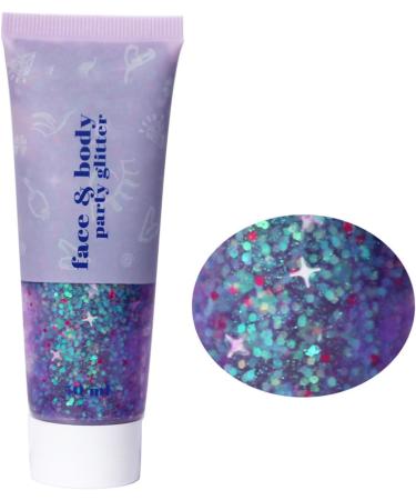 Brilliant Purple Face and Body Glitter Gel Long-Lasting Shimmer for Festivals & Parties | Multi-Color Cosmetic Makeup - Buy Online on GoSupps.com