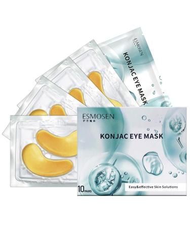 ESMOSEN 10 pairs natural Konjac essence under Eye Patches Under Eye Gel Masks/pads for Puffiness Under Eye Bags and Dark Circles Treatments