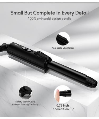 FARERY Mini Travel Curling Iron with 1/2 Inch Ceramic Barrel - Dual Voltage Hair Curler with Keratin & Argan Oil Infusion - Includes Storage Bag - Buy Online on GoSupps.com