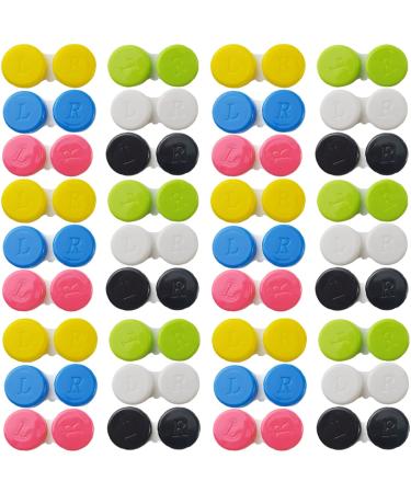 TIHOOD 60 Colorful Contact Lens Case Bulk Eye Lens Box Container Soak Storage Set for Eye Care 6 Colors - Buy Online on GoSupps.com