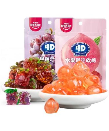 Fruit Juice Fudge 5 kinds of fruit gummy candy white peach gummies pineapple orange soft candy healthy nutritious dessert wedding candies New Year Candy delicious snack gift pack (Peach 1bag) Peach 1bag - Buy Online on GoSupps.com