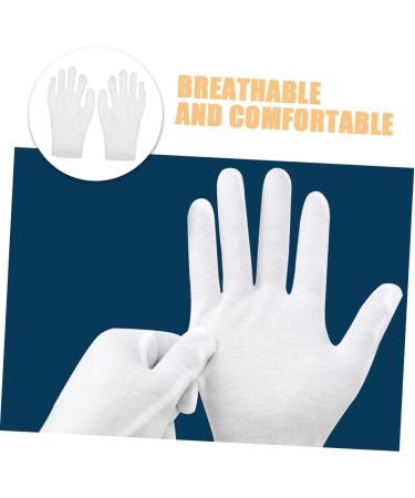 FOYTOKI 12 Pairs Moisturizing Gloves Work Gloves White Cotton Gloves for Dry Hands White Gloves White Cotton Gloves for Adult Work Cotton Gloves White Cotton Gloves for Men Working Gloves - Buy Online on GoSupps.com