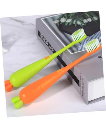 Buy Gleavi 4-Pack Carrot Manual Toothbrushes - Soft Contoured Bristles for Toddlers - Eco-Friendly PP Hand Toothbrushes for Home Use - Buy Online on GoSupps.com