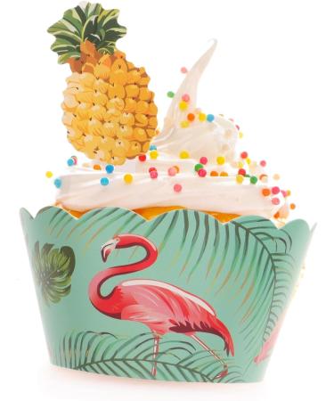 Alipis 24pcs Hawaii Cupcake Wrappers Hawaii Cupcake Toppers Hawaiian Cake Picks Birthday Cupcake Toppers Hawaiian Decor Hawaii Cake Pick Tropical Wedding Decor Leaves Paper Tray - Buy Online on GoSupps.com
