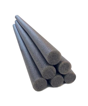 Oodles of Noodles 1.5 Inch x 35 Inch Solid Foam Foam Sticks for Craft Projects- 6 Pack - Grey