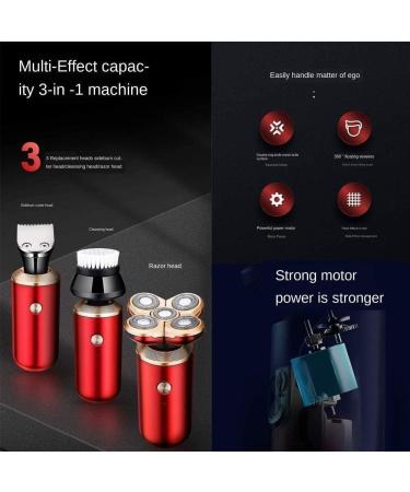 KouRy 5 in 1 Electric Shaver for Men - Bald Head Razor Hair Clippers & Grooming Kit - Fast-Charging Waterproof (Red - Buy Online on GoSupps.com