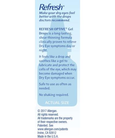 Refresh Optive Gel Drops Lubricant Eye Gel 0.33 Fl Oz - Pack of 1 | Sterile Formula - Buy Online on GoSupps.com