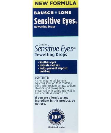 Bausch & Lomb Sensitive Eyes Rewetting Drops 0.5 FL OZ - Soothes and Hydrates for Comfortable Contact Lens Wear - Buy Online on GoSupps.com