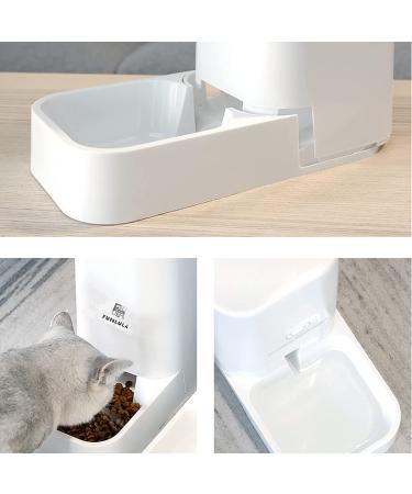 Self-Dispensing Pet Food and Water Feeder Bundle for Cats and Dogs - Automatic Gravity Dispenser Station Set for Large, Medium, Small Pets - Square Design in White - Buy Online on GoSupps.com