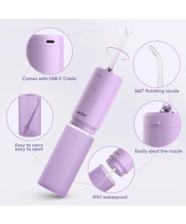 Portable Rechargeable Water Flosser Dental Oral Irrigator - Purple | 3 Modes, 3 Jet Tips, 140ml - Electric Plaque Remover for Teeth - Cordless, IPX7, Travel-Friendly - Buy Online on GoSupps.com
